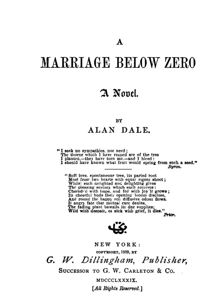 A Marriage Below Zero