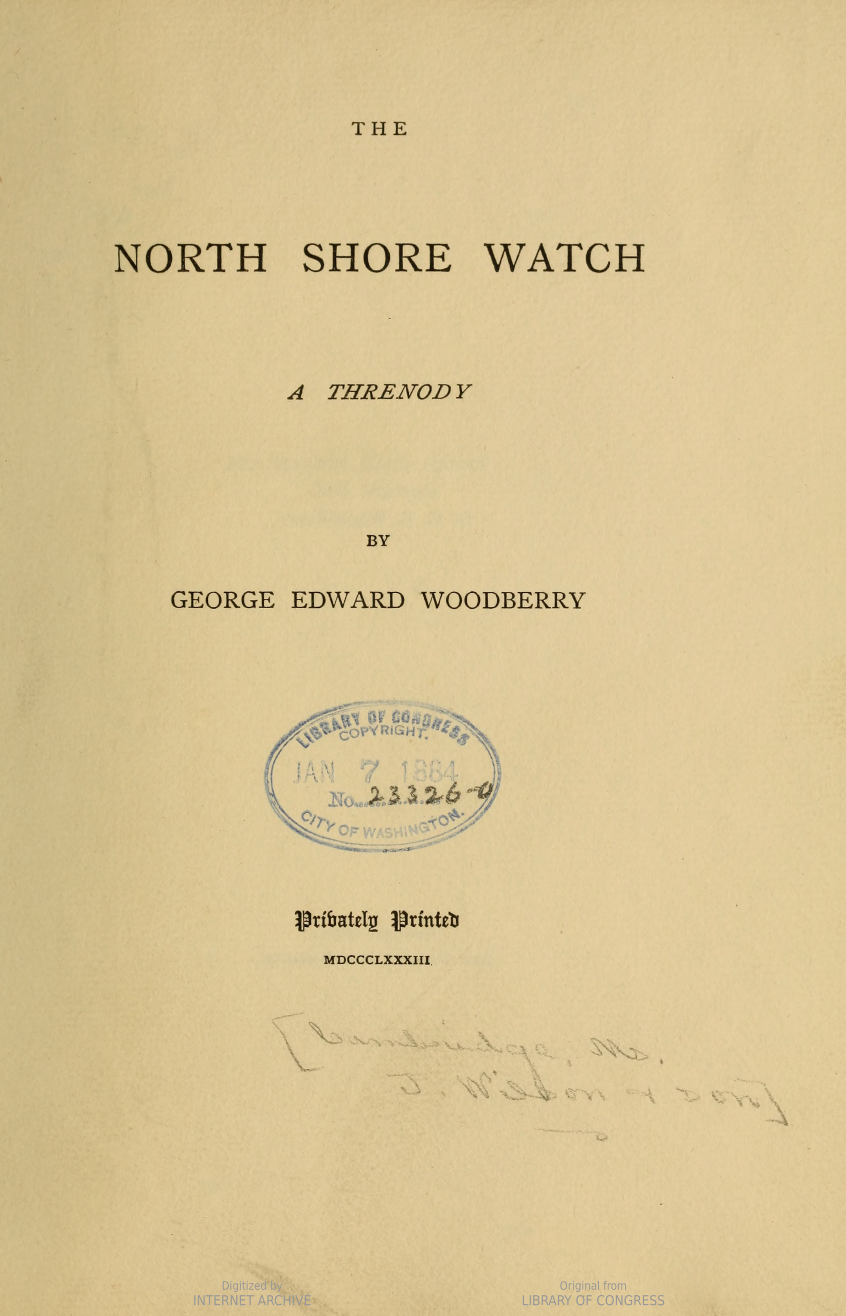 The North Shore Watch: A Threnody