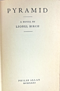 The title page Pyramid (1931).